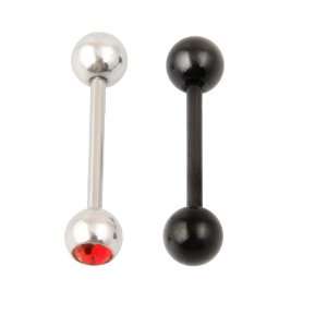  Tongue Barbell Set   Steel Barbell with Stones   14g 