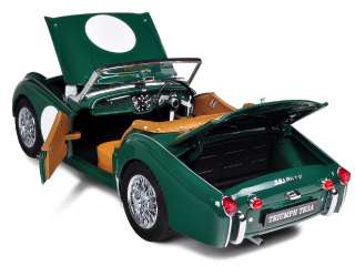   car of Triumph TR3A Racing Green with Yellow die cast car model by