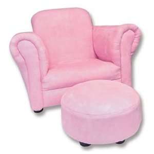  Tren Lab Pink Suede Stuffed Chair W/ottoman Baby