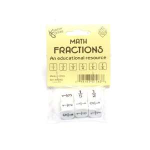  Bag of 6 Fraction Dice 1/1,1/2, 1/3, 1/4, 1/5, 1/6 Toys 
