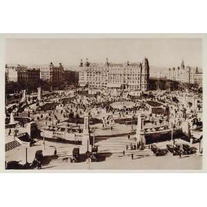 1928 Plaza De Cataluna Barcelona Spain Photogravure   Original 