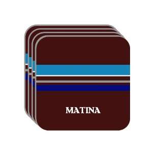 Personal Name Gift   MATINA Set of 4 Mini Mousepad Coasters (blue 