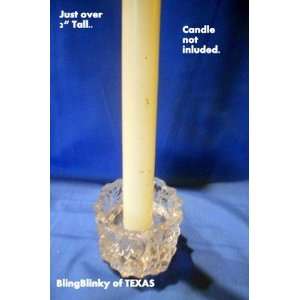  Ice Clear Tree STump Style Candle Holder Heavy Textured 