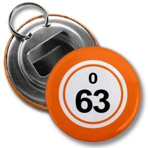 Creative Clam Bingo Ball O63 Sixty three Orange 2.25 Inch Button Style 