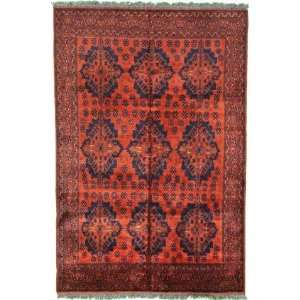  66 x 911 Red Hand Knotted Wool Afghan Rug Furniture 