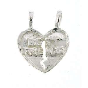   Figaro Chain Necklace with Charm Best Friend Break Away Heart Jewelry
