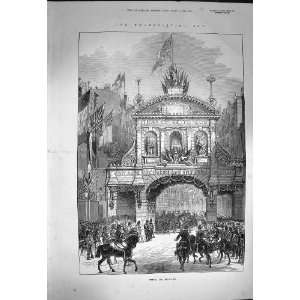  1872 Temple Bar Decorated Thansgiving Day London