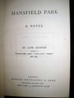 1870 JANE AUSTEN PRIDE & PREJUDICE EMMA PERSUASION MANSFIELD PARK 