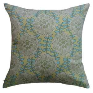  Coreopsis Green Floral Throw Pillow (Insert Sold 