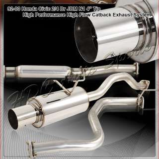 1992 2000 HONDA CIVIC 2/4D STAINLESS STEEL CATBACK EXHAUST SYSTEM