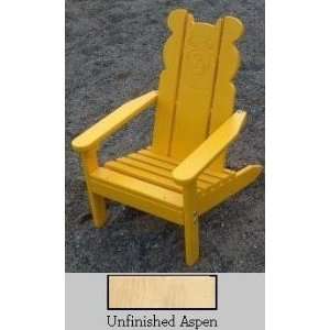   Aspen Kiddie Bear Chair   Unfinished Aspen Patio, Lawn & Garden