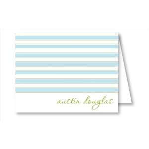  Simple Blue/Lime Stripes Note Cards Health & Personal 