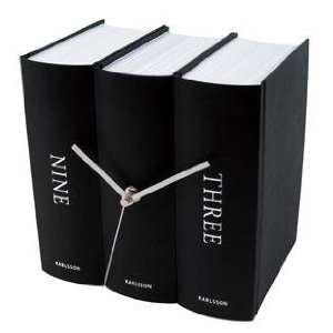Book Shelf Clock  Black