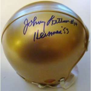 Johnny Lattner SIGNED Notre Dame Mini Helmet JSA 124456   Autographed 