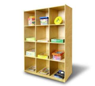 12 Cubbies Wooden Kids Toy Storage Cabinet 43 x 62 H  