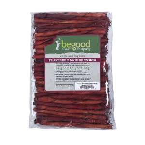  Be Good Rawhide Flavored Dog Twists Treat, Beef, 100 Pack 
