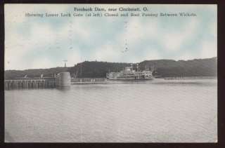 Postcard CINCINNATI OH Fernbank Dam Lock 1910?  