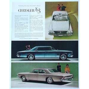  1963 Chrysler 300 New Yorker Newport Print Ad (429)