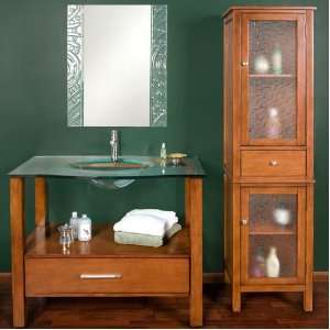  40 Leyla Console Vanity Cabinet with Mirror and Side 