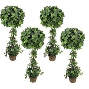   Potted 4 Maple Ivy Topiary Artificial Frosted Plants