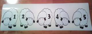 Counting Sheep removable wall decal baby room sticker  