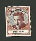Orson Welles   1947 Hollywood Movie Star Sticker Stamp