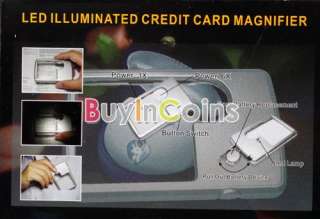 Credit Card 3x 6x Magnifying LED Light Jewelry Loupe Magnifier 