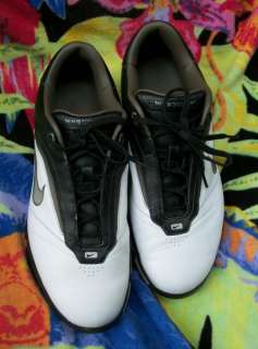 Mens Air Nike TAC Black & White Leather Golf Golfing Shoes Size 12 W 