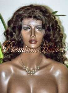 Full Lace Human Hair Indian Remi Remy 24 Curly #2 Dark Brwn Gorgious 
