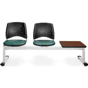   Stars 3 Beam Seating with 2 Teal Vinyl Seats/1 Table