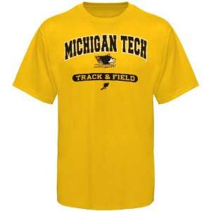  Russell Michigan Tech Huskies Gold Track & Field T shirt 