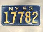 1953 New York State Motorcycle license Plate 17782