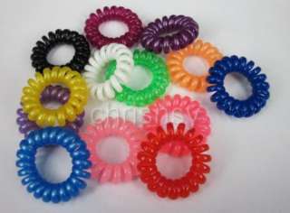 20 Lady Hair Scrunchies Plastic Wire Band Tie Ponytail  