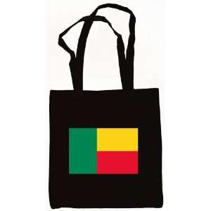  Benin Flag Tote Bag Black 