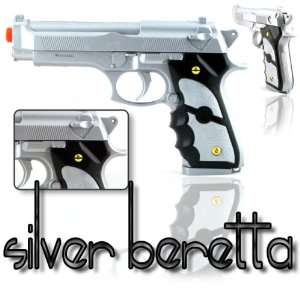  92F Silver Beretta Airsoft Hand Pistol Gun Sports 