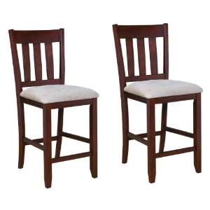 Set of 2 Aaron Dining Chair in Nutmeg Brown Cherry Finish 
