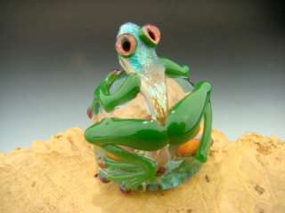   Frog on Mushrooms garden art Paperweight Toad toadstool VGW KT  