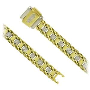  18K Two Tone Gold Fancy Bersani Bracelet Jewelry