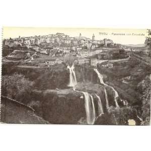 1920s Vintage Postcard Panoramic View of the Waterfalls   Tivoli Italy