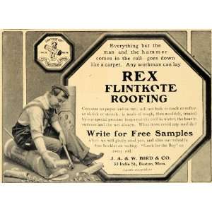   Rex Flintkote Roofing J A & W Bird Co.   Original Print Ad Home