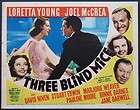 Three Blind Mice Original Lobby Title Card 1938 Loretta Young Joel 