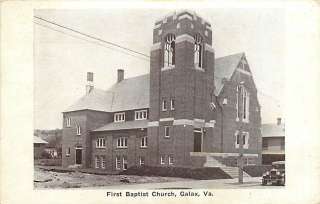 VA GALAX FIRST BAPTIST CHURCH MAILED 1941 EARLY T95449  