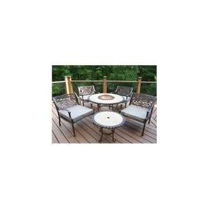   Stone Art 6Pc Tacoma Deep Seating Table Set with Copper Fire Pit