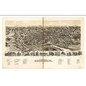  Historic Roanoke, Virginia, c. 1891 (M) Panoramic Map 