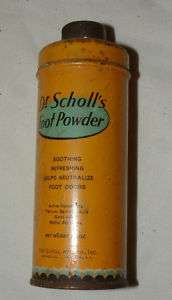 Vintage Dr. Scholls Foot Powder. Tin Can.  