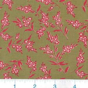  45 Wide Sweet Geraniums II Leaves Olive Fabric By The 