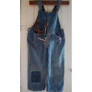    1907 Childs Early Very Worn Primitive Overalls 