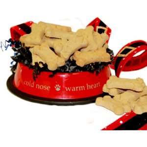 Santa Paws Dog Bowl with Dog Biscuits Pet Gift   Small  