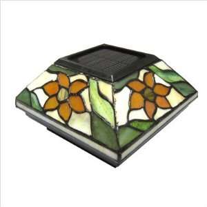   Outdoor Sunflower Fence Light in Tiffany Glass Patio, Lawn & Garden