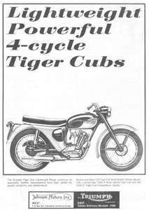 1965 Triumph T20 Tiger Cub Road Motorcycle Original Ad  